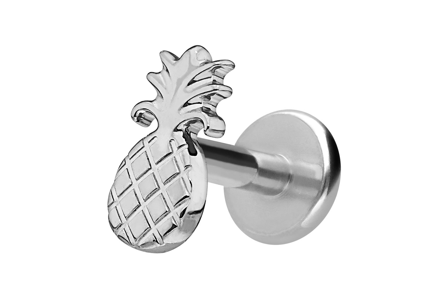 Titan Labret Piercing mit Innengewinde ANANAS